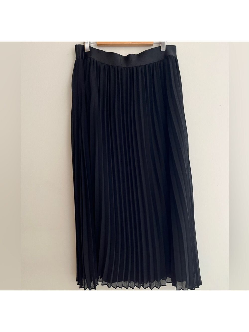 TWIK by Simons Pull On Pleated Lined Maxi Skirt Lightweight Flowy Voile Sheer - Picture 6 of 17